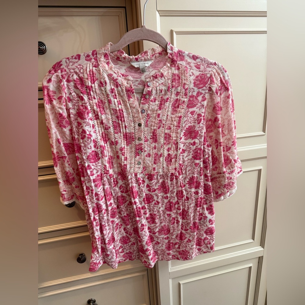 Lucky Brand Pink Floral Blouse